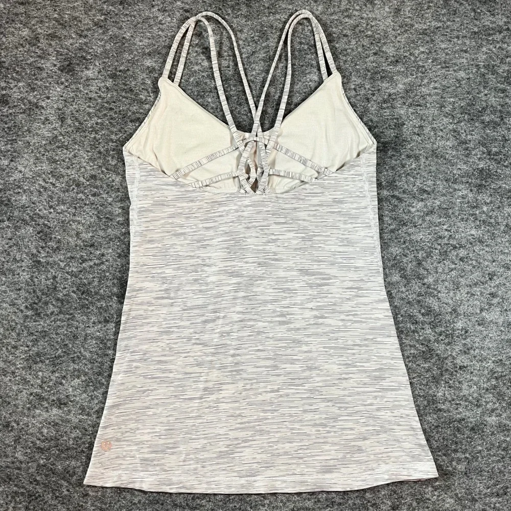 lululemon Create Your Calm Women Size 6 Grey White Space Dye Strappy Back Yoga - Picture 3 of 10